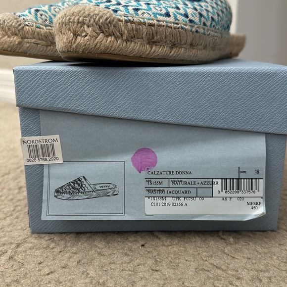 Prada Nastro Jacquard Logo Slip On Espadrille Mule - Picture 9 of 9